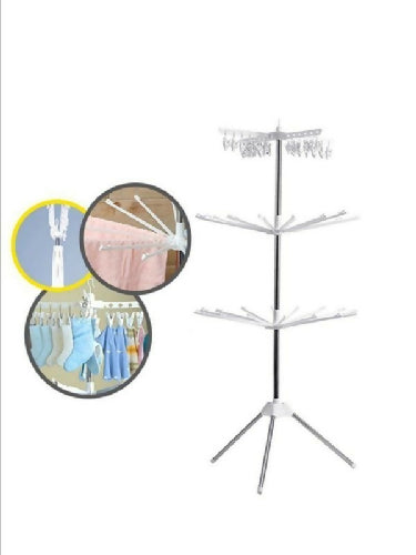 Foldable stand with pedestal, tripod for drying clothes, steel laundry hanger